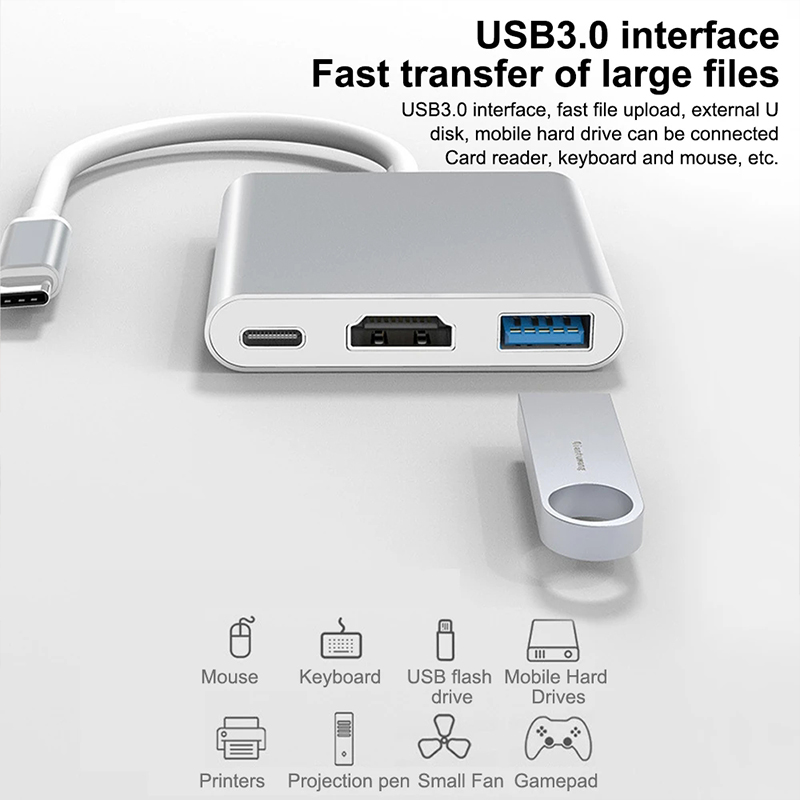3 in 1 USB Type C Hub to 4K HD - Huawei Tablet Accessories 评论和价格