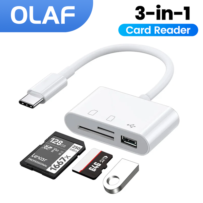 3in-1 Type-C Card Reader OTG S - Microsd Card Tablet 评论和价格