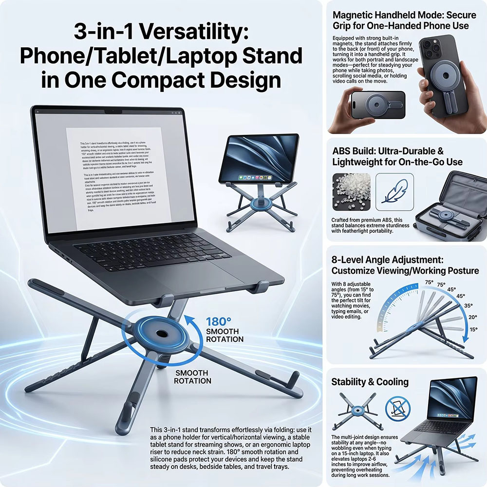 Portable Magnetic Phone Holder - Laptop Tablet Accessories 评论和价格