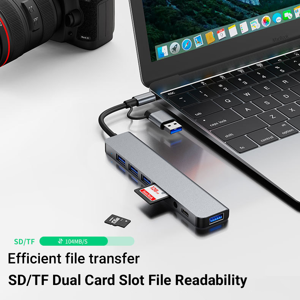 8 in 2 USB +Type C HUB Docking - Microsd Card Tablet 评论和价格